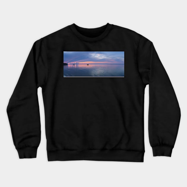 Lake Sunset Crewneck Sweatshirt by SamIam